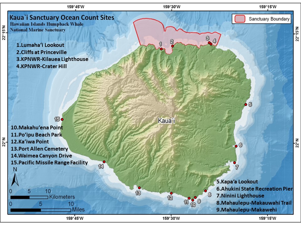 Kauaʻi Ocean Count site map